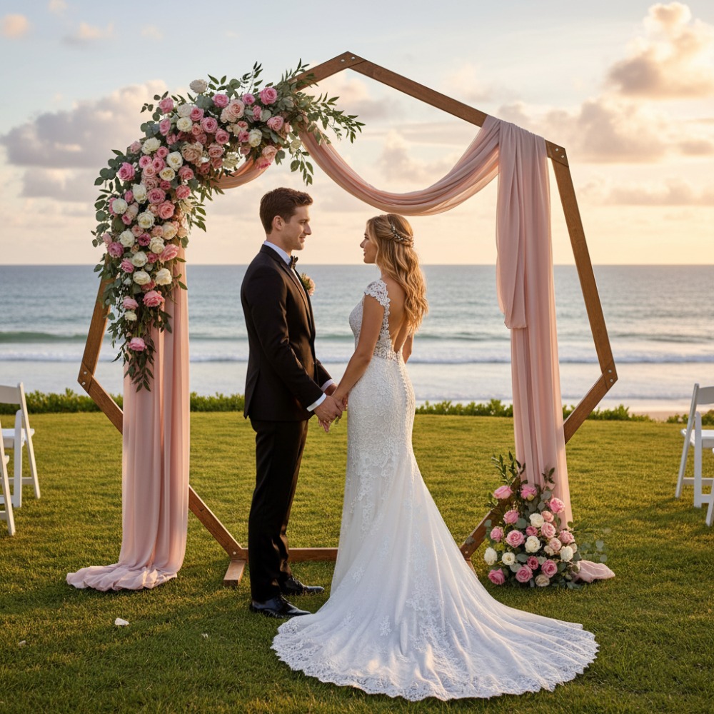 Wedding Support - Rangka Gapura Pernikahan Kayu Tahan Angin,