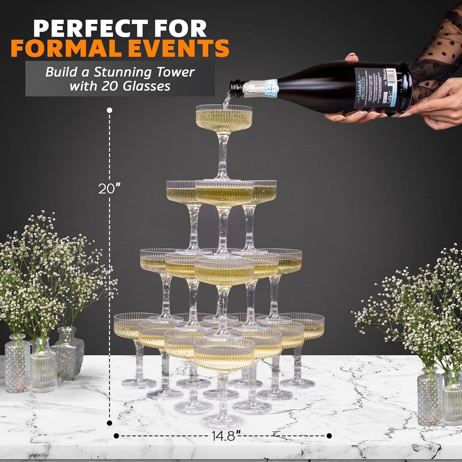 20-60 Buah Menara Sampanye Akr - Champagne Tower Set ulasan dan harga