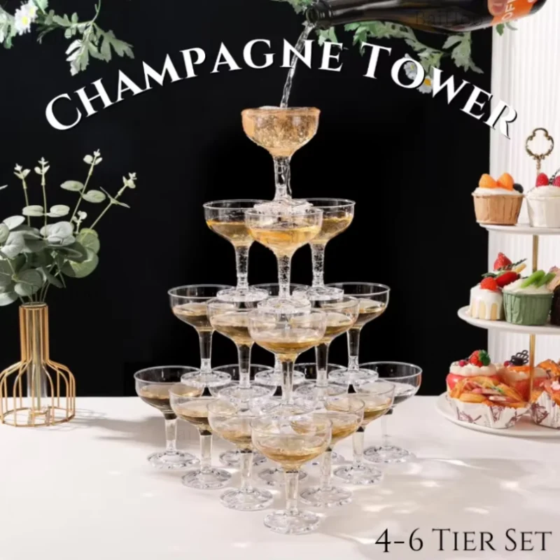20-60 Buah Gelas Coupe Sampany - Champagne Tower Set ulasan dan harga