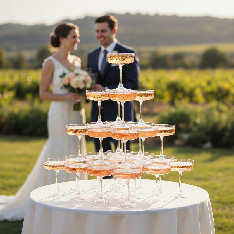 10 Buah Gelas Martini Plastik  - Champagne Tower Set ulasan dan harga