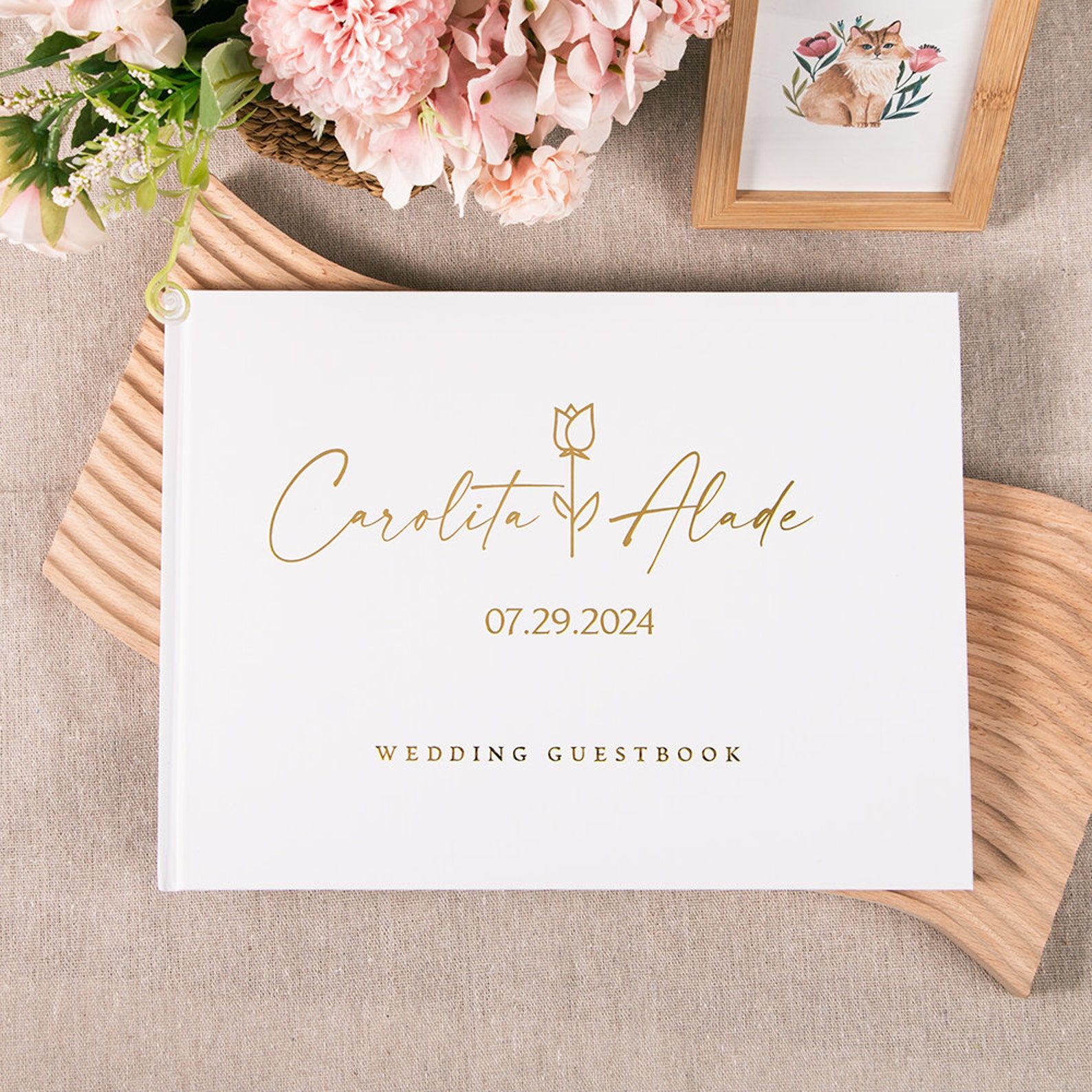 Buku tamu pernikahan kustom bu - Wedding Supply List ulasan dan harga