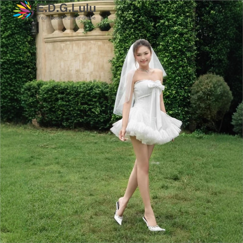 EDGLuLu Gaun Pesta Elegan Pita - Wedding Lulu ulasan dan harga